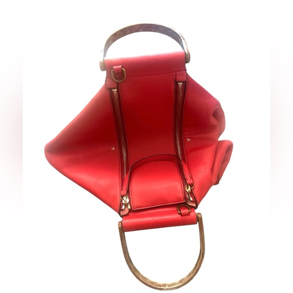 Tory Burch Half Moon Top Handle Bamboo Satchel 2 Way Crossbody Bag Purse - Picture 8 of 12